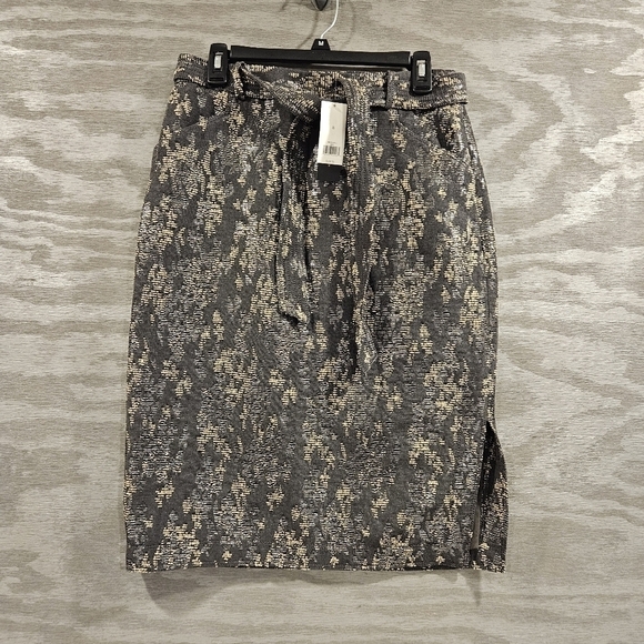 Banana Republic Jacquard Belted Pencil Skirt W/Pockets Zip Closure NWT Size 8 - Picture 1 of 11